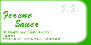 ferenc sauer business card